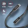 Axagon BUCM32-CF10AB SPEED+ USB-C USB 20Gbps pikenduskaabel 1 m