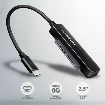 Axagon ADSA-FP2C USB-C 5Gbps - SATA 6G, 2.5 inch SSD/HDD SLIM adapter - Adapter - Digitaalsed/andmeliidese kaardid/adapterid