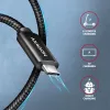 Axagon BUCM2-CM10AB Andme- ja laadimiskaabel USB 480Mbps 1 m. PD 240W, 5A. Must punutud