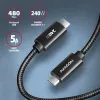 Axagon BUCM2-CM30AB Andme- ja laadimiskaabel USB 480Mbps 3 m. PD 240W, 5A. Must punutud