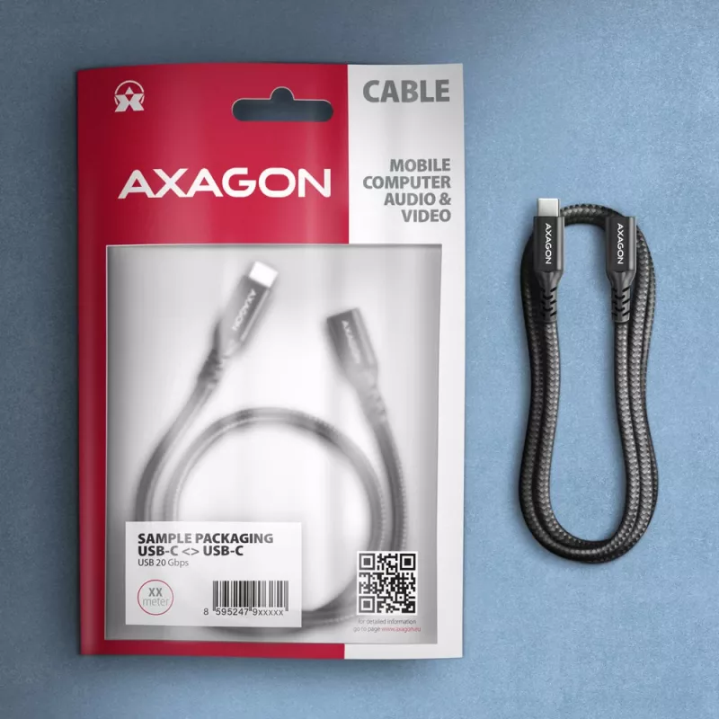 Axagon BUCM32-CF15AB SPEED+ USB-C USB 20Gbps pikenduskaabel 1,5 m