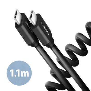 USB-kaabel Axagon BUCM-CM20TB 1,1 m PD 60 W 3 A must