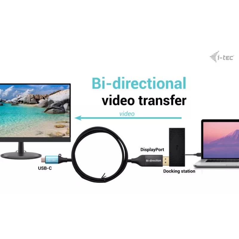 i-tec USB-C DisplayPort kahesuunaline kaabeladapter 8K/30Hz 150cm