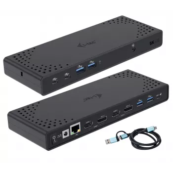i-tec USB 3.0 / USB-C / Thunderbolt 3 kahe ekraani dokkimisjaam Gen2 + Power Delivery 100W