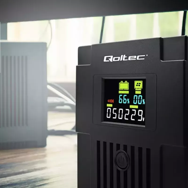 Katkematu toiteallikas Qoltec 53771 2 kVA 1200 W 2 AC-pistikupesa