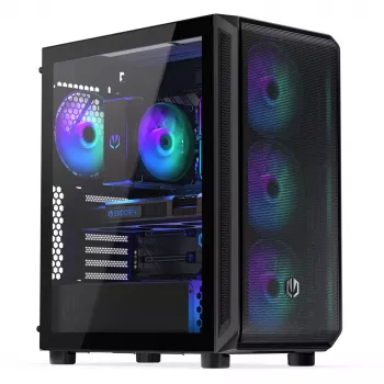 Arvuti korpus ENDORFY Arx 500 ARGB ATX Must — karastatud klaas, ARGB, ATX, max GPU 350 mm, CPU jahuti kõrgus 179 mm, 7 laienduspesa