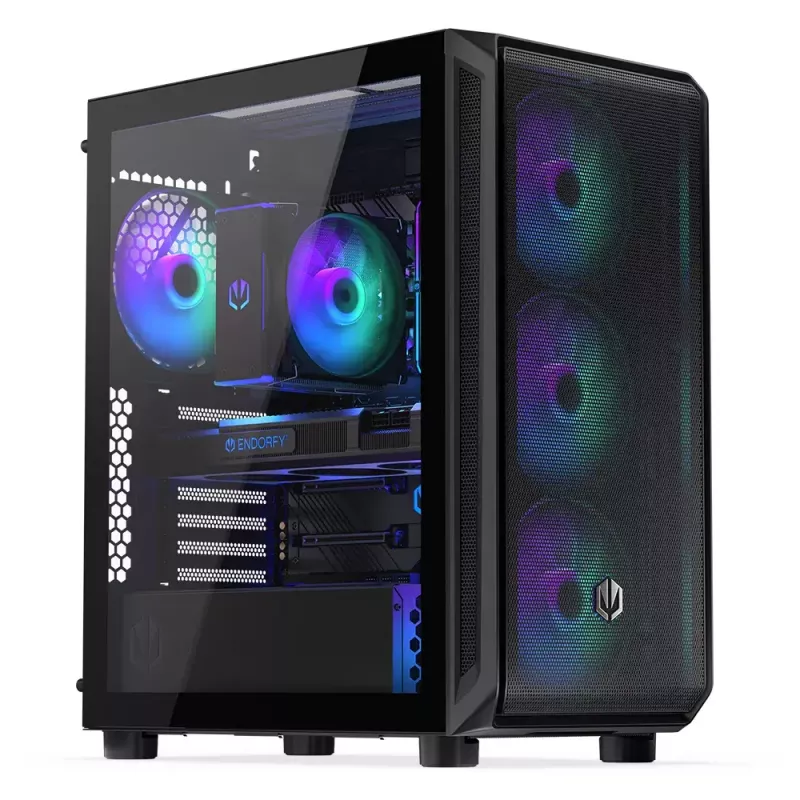 Arvuti korpus ENDORFY Arx 500 ARGB ATX Must — karastatud klaas, ARGB, ATX, max GPU 350 mm, CPU jahuti kõrgus 179 mm, 7 laienduspesa