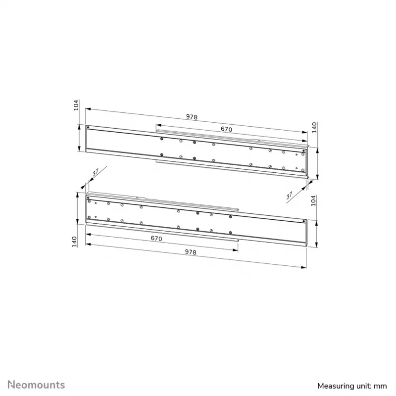 Neomounts ADM-875BL2 Kahekordne ekraaniadapter 42–65 tolli