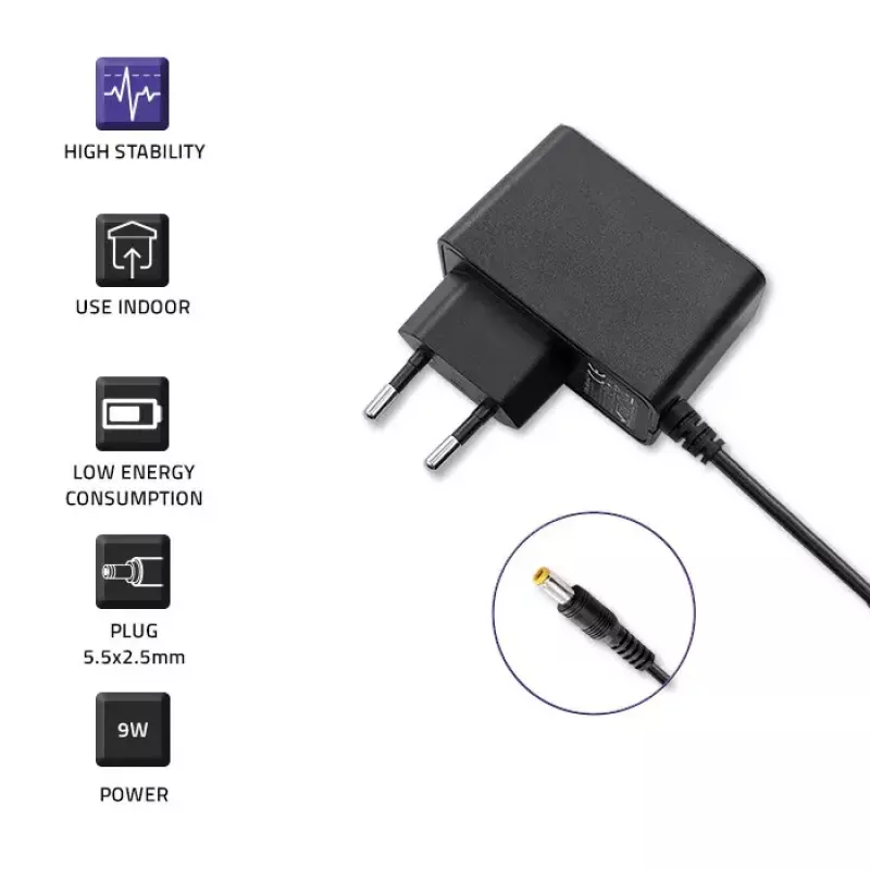 Toiteadapter Qoltec 52403 siseruumidesse 9 W must 220–240 V