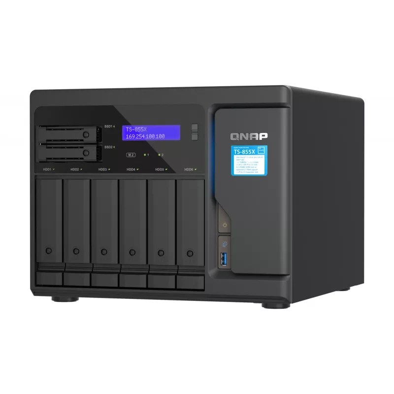 QNAP TS-855X SAN Tower Intel Atom® C5125 8 GB DDR4 0 TB QNAP QTS Must