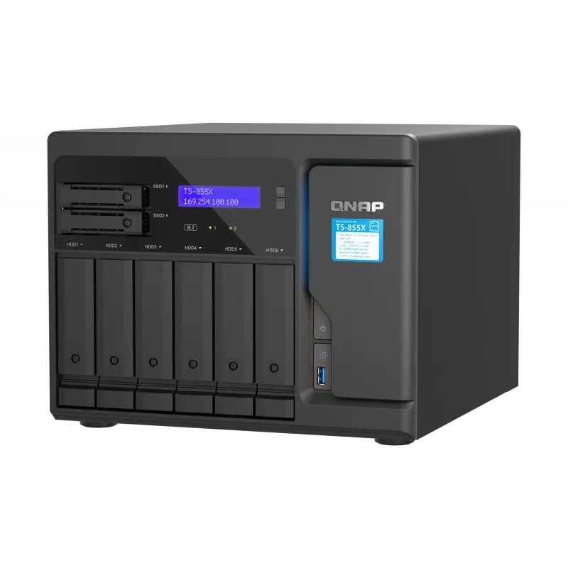 QNAP TS-855X SAN Tower Intel Atom® C5125 8 GB DDR4 0 TB QNAP QTS Must