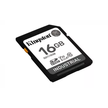 Kingston Technology 16G SDHC Industrial pSLC, 16 GB, SDHC, Class 10, UHS-I, 100 MB/s, 80 MB/s