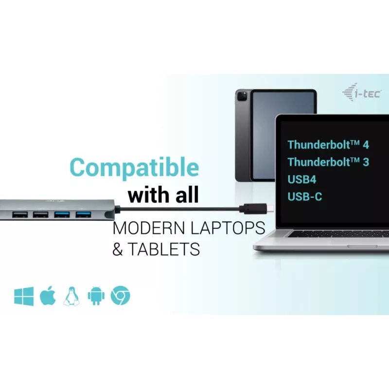 i-tec USB-C Metal Nano 2x Display dokkimisjaam + Power Delivery 100 W