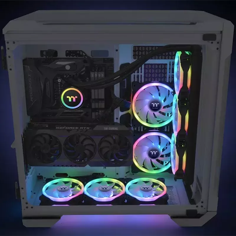 Thermaltake SWAFAN 12 RGB 12 cm ventilaator, must, 500–2000 RPM