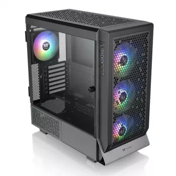 Arvuti korpus THERMALTAKE Ceres 500 TG ARGB Midi Tower Must — Karastatud klaas, EATX, 3x140mm ees, USB-C