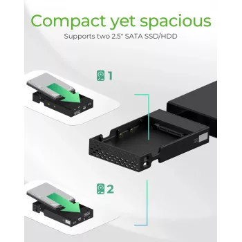 ICY BOX RAID korpus 2x HDD/SSD jaoks USB 3.2 Gen 2 Type-C® / Type-A liidesega