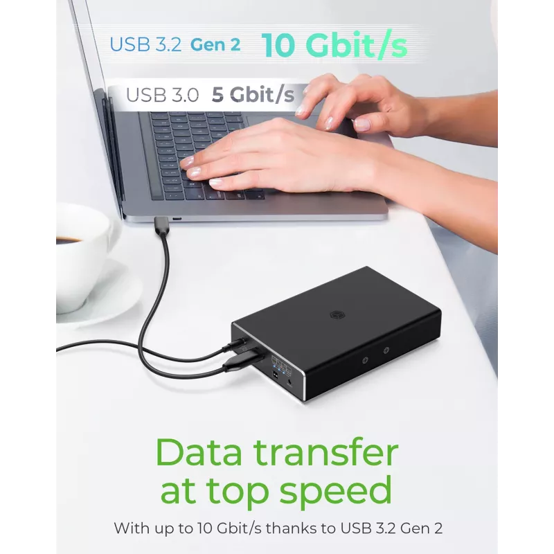 ICY BOX RAID korpus 2x HDD/SSD jaoks USB 3.2 Gen 2 Type-C® / Type-A liidesega
