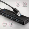Axagon HUE-C1A 4x USB 5Gbps TRAVEL jaotur, USB-C toite sisend, 19 cm USB-A kaabel