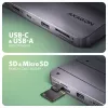 Axagon HMC-6GM2 USB 10Gbps jaotur USB-A USB-C HDMI M.2 SD/mSD PD 100W USB-C Juhtmega USB 3.2 Gen 2 (3.1 Gen 2) Type-C Hall