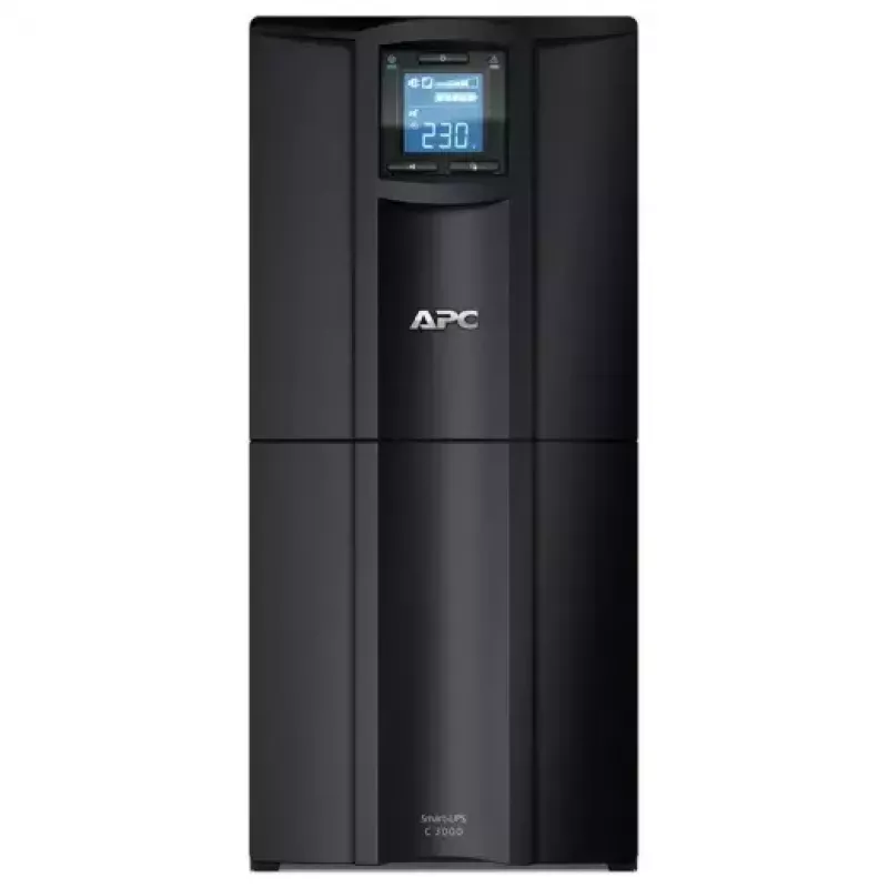 APC Smart-UPS C, Line Interactive, 3kVA, Tower, 230V, 8x IEC C13+1x IEC C19 outlets, USB and Serial communication, AVR, Graphic LCD