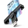 Axagon CRE-SMPA USB-A Smart / ID-kaardi taskulugeja, USB 2.0, must, 13 g