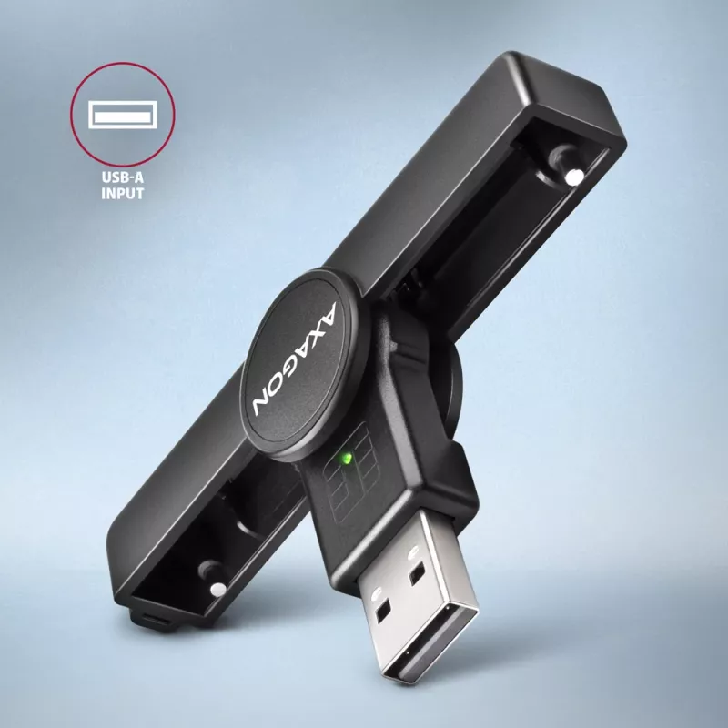 Axagon CRE-SMPA USB-A Smart / ID-kaardi taskulugeja, USB 2.0, must, 13 g