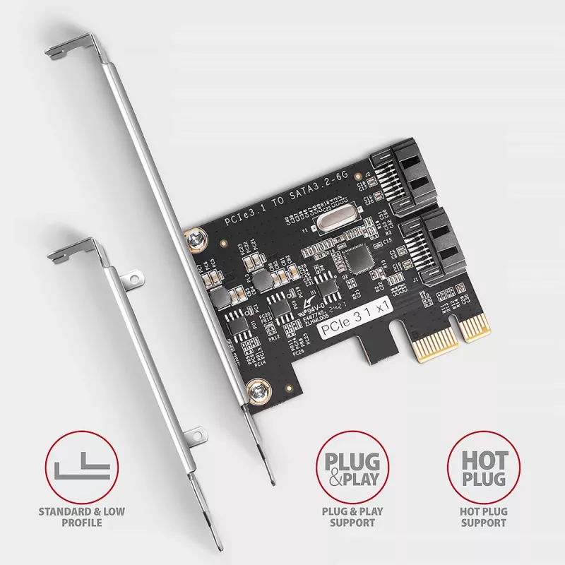 Sisemine SATA-adapter Axagon PCES-SJ2 PCIe 2 Gbit/s must