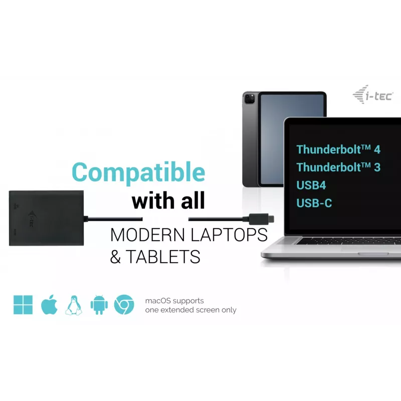 i-tec USB-C Dual 4K/60Hz (single 8K/30Hz) HDMI videoadapter