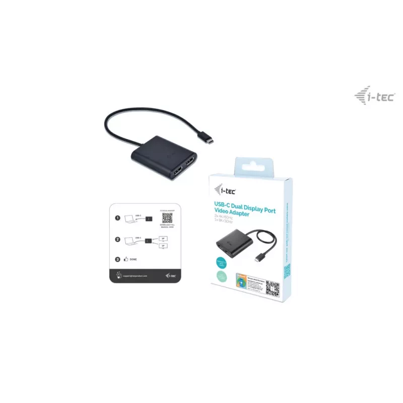 i-tec USB-C Dual 4K DisplayPort Video Adapter