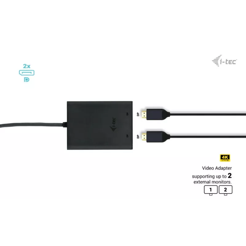 i-tec USB-C Dual 4K DisplayPort Video Adapter