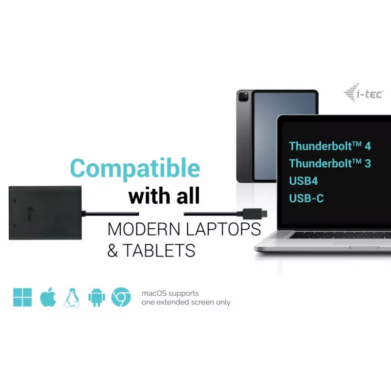 i-tec USB-C Dual 4K DisplayPort Video Adapter