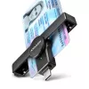 Axagon CRE-SMPC USB-C nutikaardi/ID-kaardi PocketReader kaardilugeja siseruumides USB USB-C Must