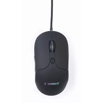 Juhtmega USB mänguhiir GEMBIRD MUS-UL-02 — ambidekstraalne, 2400 DPI, 6 nuppu, must