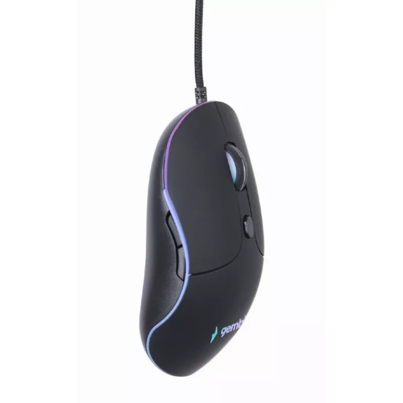 Juhtmega USB mänguhiir GEMBIRD MUS-UL-02 — ambidekstraalne, 2400 DPI, 6 nuppu, must