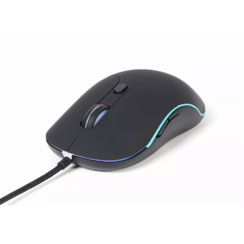 Juhtmega USB mänguhiir GEMBIRD MUS-UL-02 — ambidekstraalne, 2400 DPI, 6 nuppu, must
