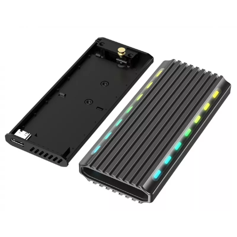 SSD-korpus GEMBIRD EE2280-U3C-03 Must ühele M.2-le, USB 3.2 Gen 2 (10 Gbit/s), USB USB-C, alumiinium