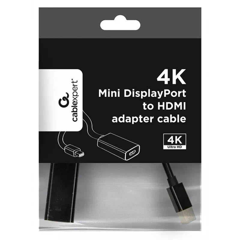 Mini DisplayPort-HDMI-kaabel Gembird A-MDPM-HDMIF4K-01 0,15 m, 4K, must