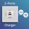 QOLTEC Charger 50763 — Indoor AC Fast Charger 35W, USB-C PD 3.0 + USB-A, 5–20V, Valge