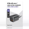 QOLTEC 50764 sise-vahelduvvoolu kiirlaadija USB-C 35W PD 3.0 + USB-A, 5–20V, C-tüüpi europistik