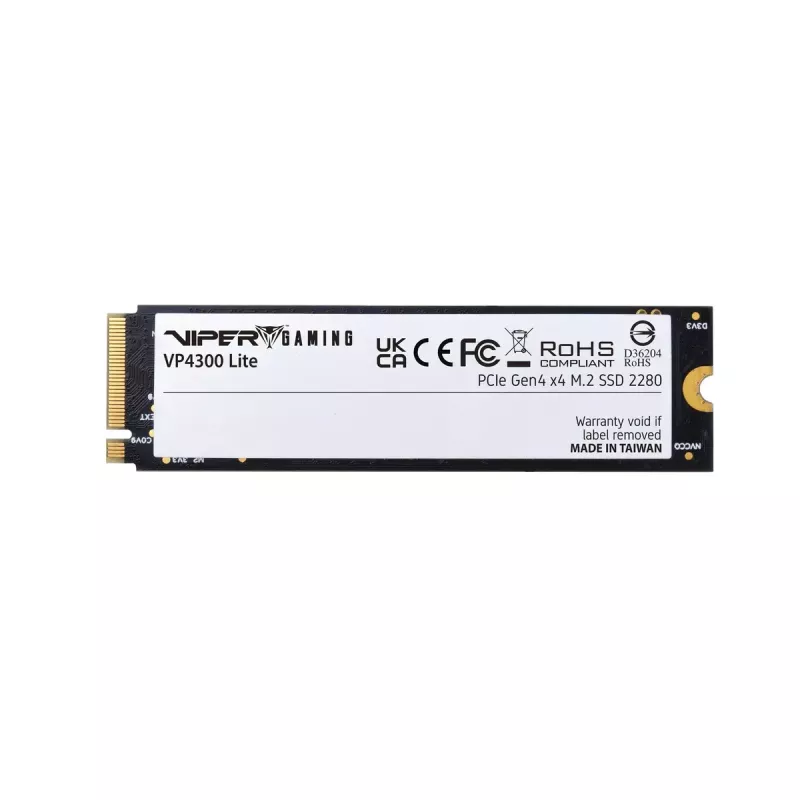 M.2 2280 NVMe SSD PATRIOT VP4300 Lite 4 TB, PCIe 4.0 x4, lugemine 7400 MB/s, kirjutamine 6000 MB/s, NVMe 2.0