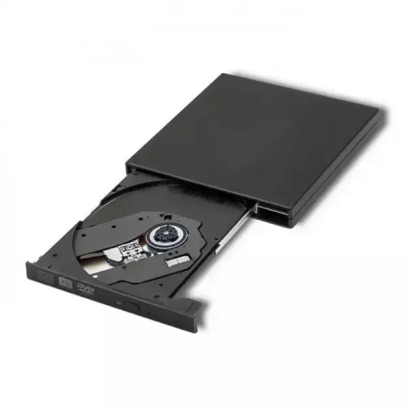 Qoltec 51858 väline DVD-RW optiline seade, USB 2.0 ja eSATA, salvlaadimine, must, 24x CD / 8x DVD