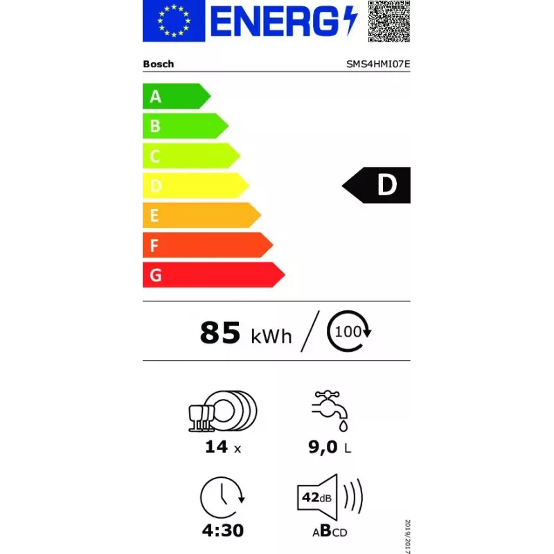 Bosch Serie 4 SMS4HMI07E nõudepesumasin eraldiseisev 14 komplekti