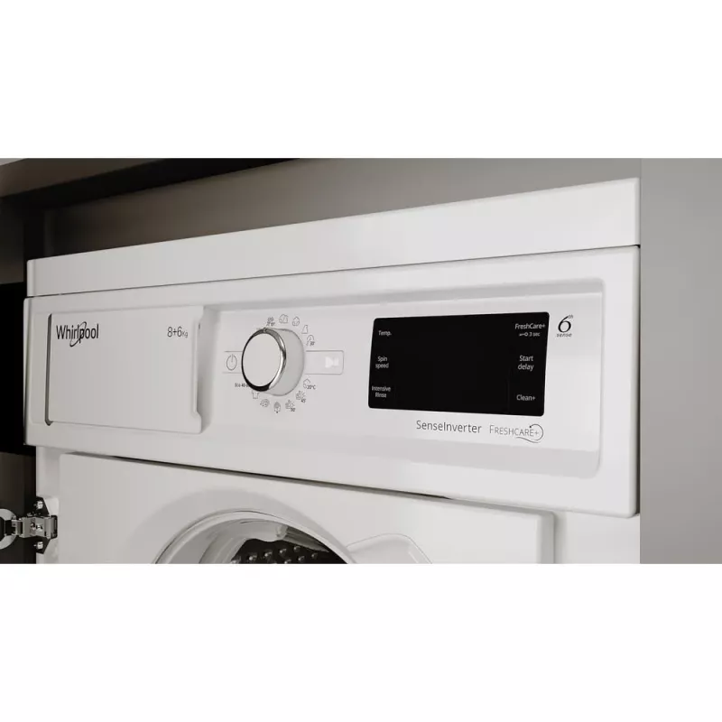 Whirlpool FreshCare BI WDWG 861485 EU pesumasin-kuivati sisseehitatav eestlaetav valge