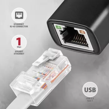 Axagon ADE-AR USB-A 3.2 Gen 1 – Gigabit Etherneti adapter, Realtek 8153