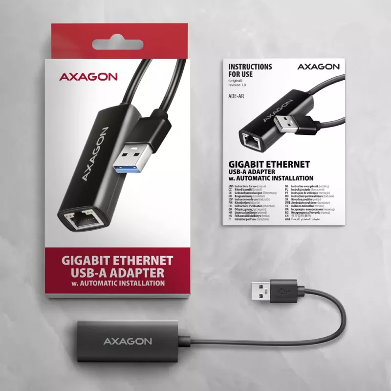 Axagon ADE-AR USB-A 3.2 Gen 1 – Gigabit Etherneti adapter, Realtek 8153