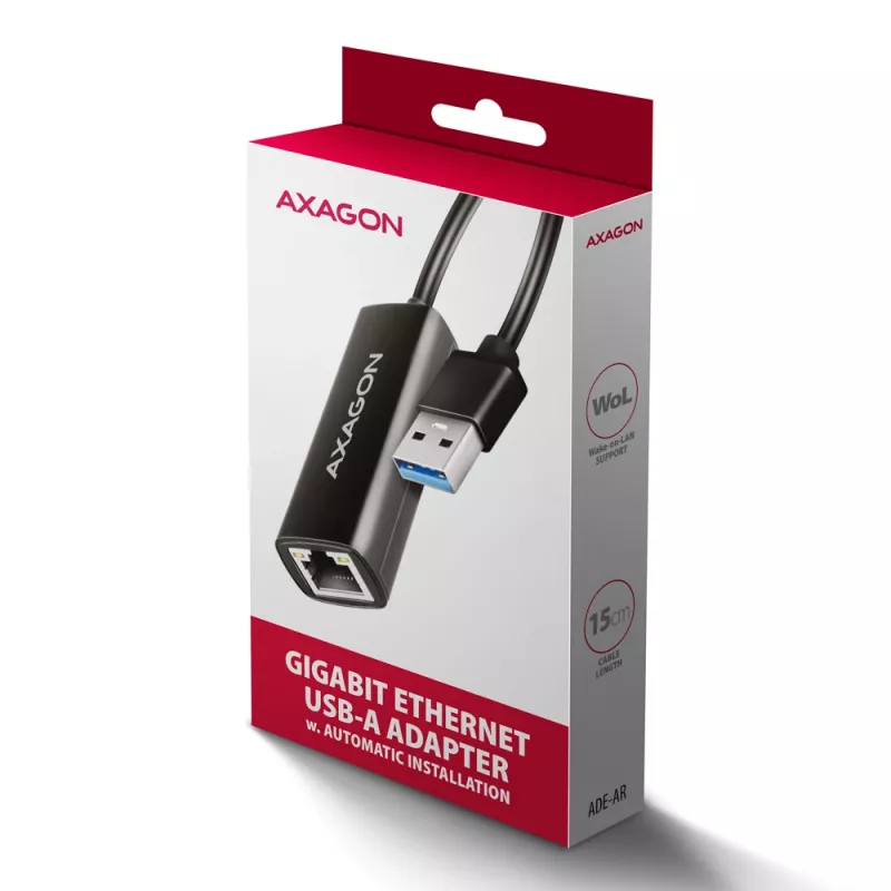 Axagon ADE-AR USB-A 3.2 Gen 1 – Gigabit Etherneti adapter, Realtek 8153