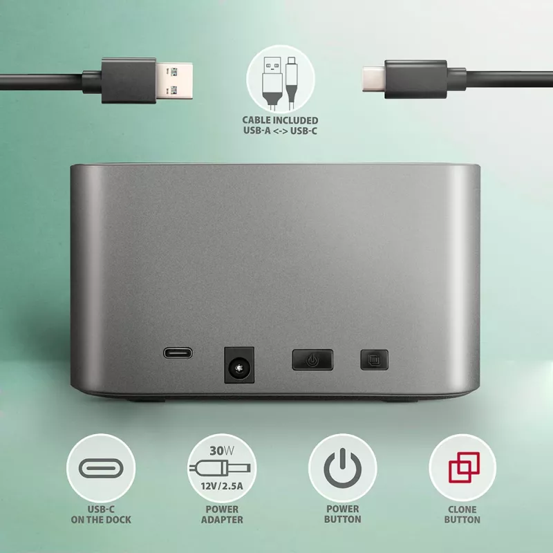 Axagon ADSA-DC SuperSpeed USB DUAL 2.5 tolli/3.5 tolli HDD/SSD DUAL dokk