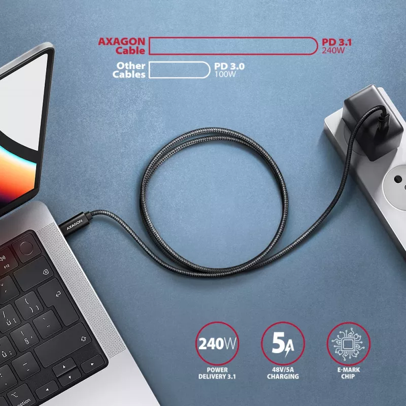 USB-kaabel Axagon BUCM4X-CM10AB USB4 Gen 3x2 1m must