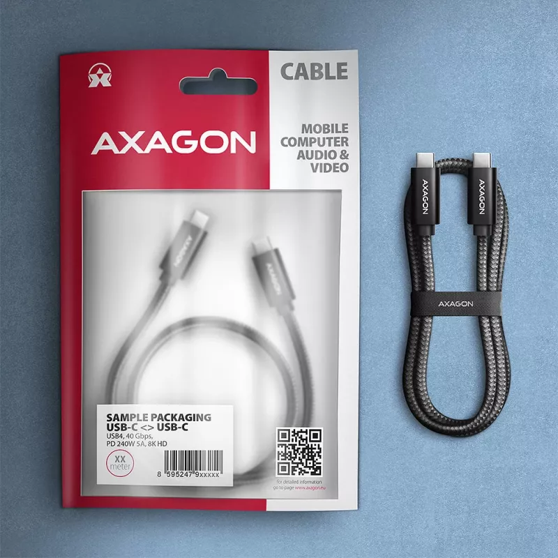 USB-kaabel Axagon BUCM4X-CM10AB USB4 Gen 3x2 1m must