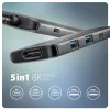 Axagon HMC-5H8K USB 5 Gbit/s jaotur 2x USB-A USB-C HDMI 8k/30 Hz PD 100 W kaabel USB-C juhtmega USB 3.2 Gen 1 (3.1 Gen 1) USB-C hall